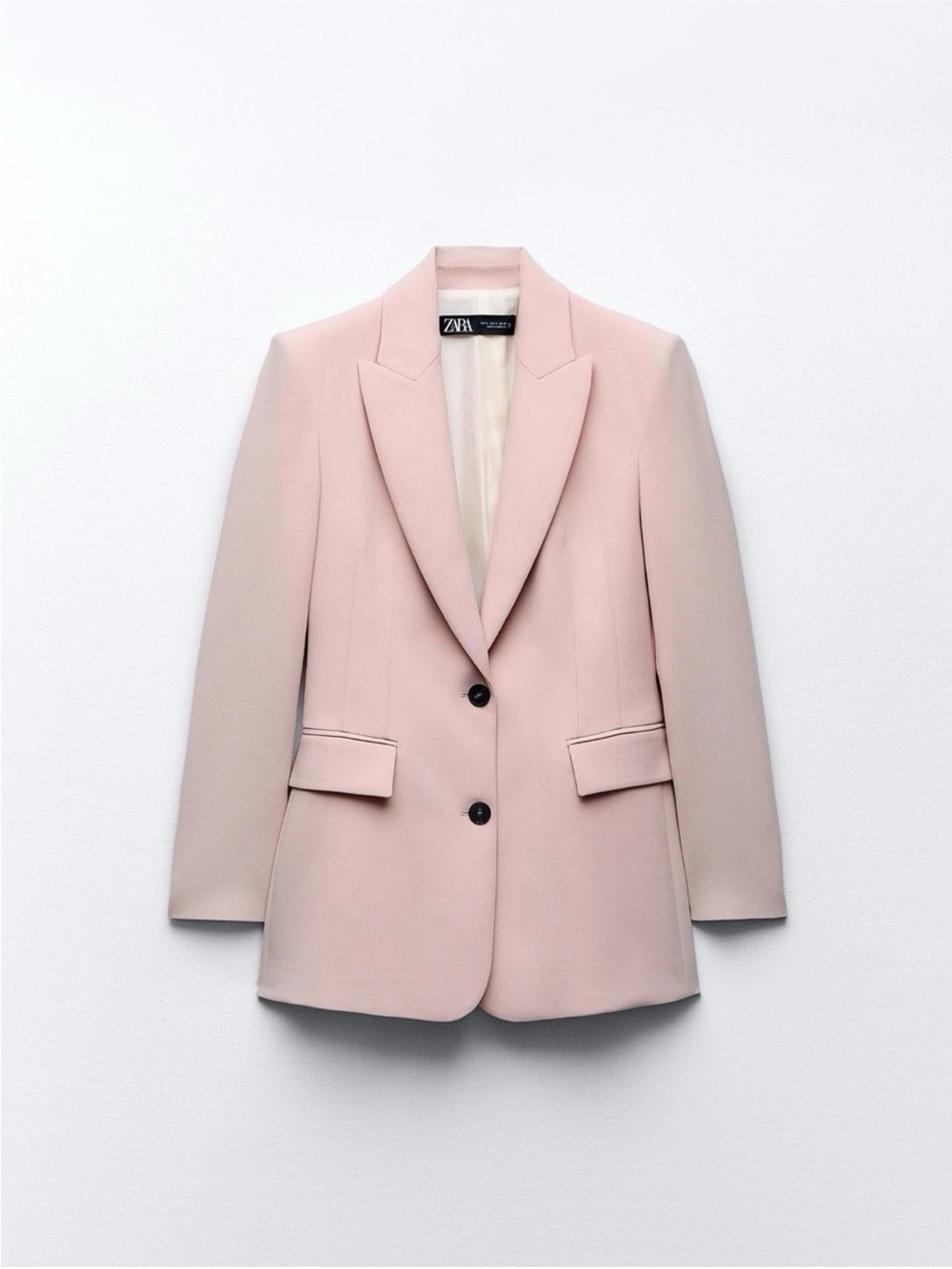 Zara Light Blush Pink Single-Breasted Blazer